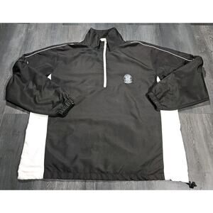 Auchterlonies Of St Andrews Golf 1/4 Zip Jacket Men XL Black Removable Sleeves